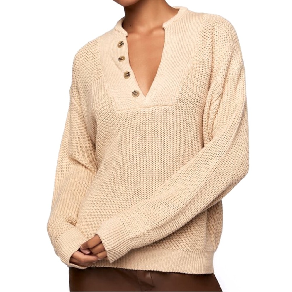 Forever 21 Taupe Drop Sleeve Cable Knit Sweater 🤎